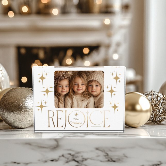 Rejoice Christmas Photo Block (Gold Christmas Photo Block)