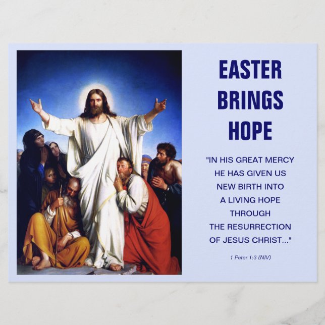 Rejoice. Customisable Easter Church Bulletins (Front)