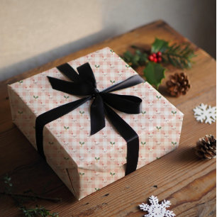 Rejoice, cute roses and Holly Wrapping Paper Sheet