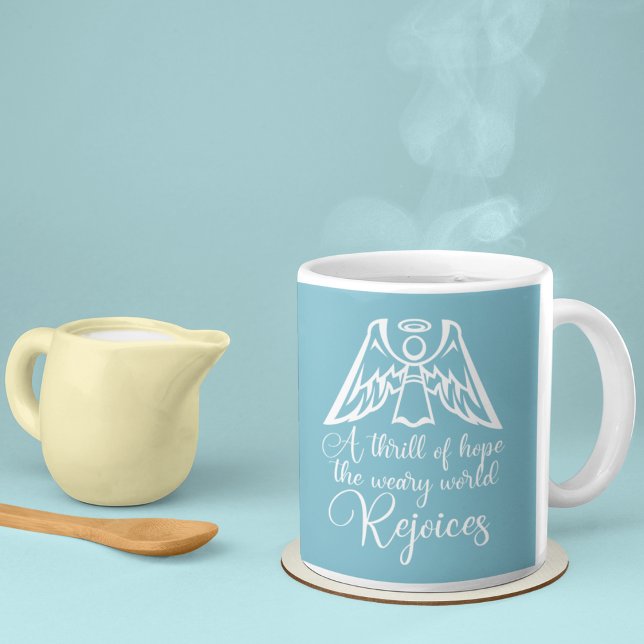 Rejoice Elegant Baby Boy Photo Blue Christmas Coffee Mug (Creator Uploaded)