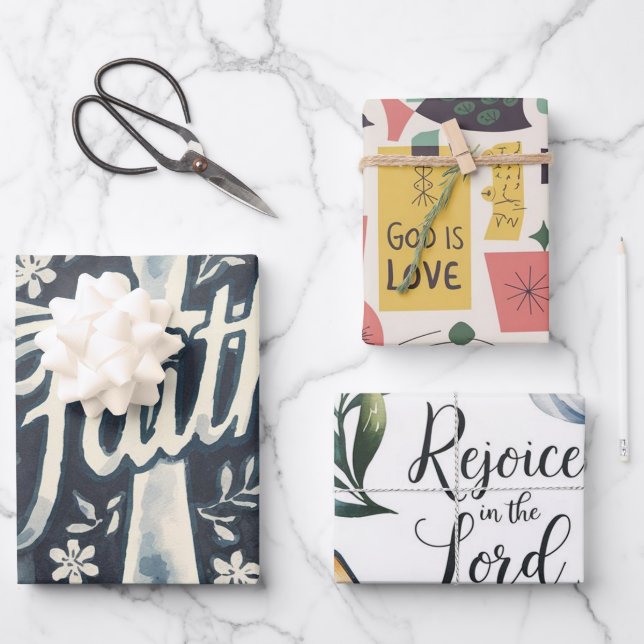Rejoice in God's Love: Dove of Grace Wrapping Paper Sheet (Front)