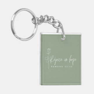 Rejoice in hope Keychain
