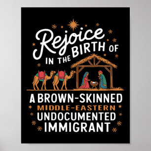 Rejoice In The Birth Of A Brown Skinned Christmas  Poster