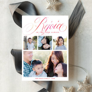 Rejoice In The Lord Always Religious   Christmas Holiday Card