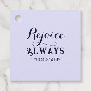 Rejoice in the Lord Bible Verse Christian Blue Favour Tags