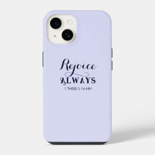 Rejoice in the Lord Bible Verse Christian Blue iPhone 14 Case