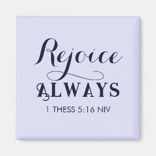 Rejoice in the Lord Bible Verse Christian Blue Magnet