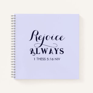 Rejoice in the Lord Bible Verse Christian Blue Notebook