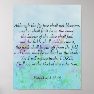 Rejoice in the Lord - Habakkuk 3:17,18  Poster