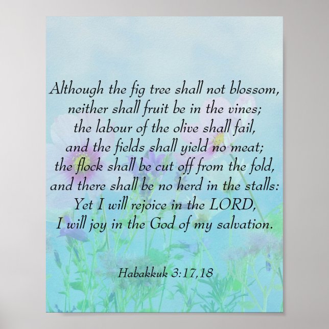 Rejoice in the Lord - Habakkuk 3:17,18  Poster (Front)