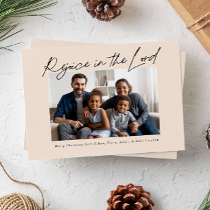 Rejoice in the Lord Handwritten Christmas Holiday Card