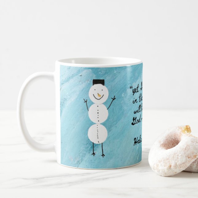 Rejoice in the Lord Snowman Mug (With Donut)