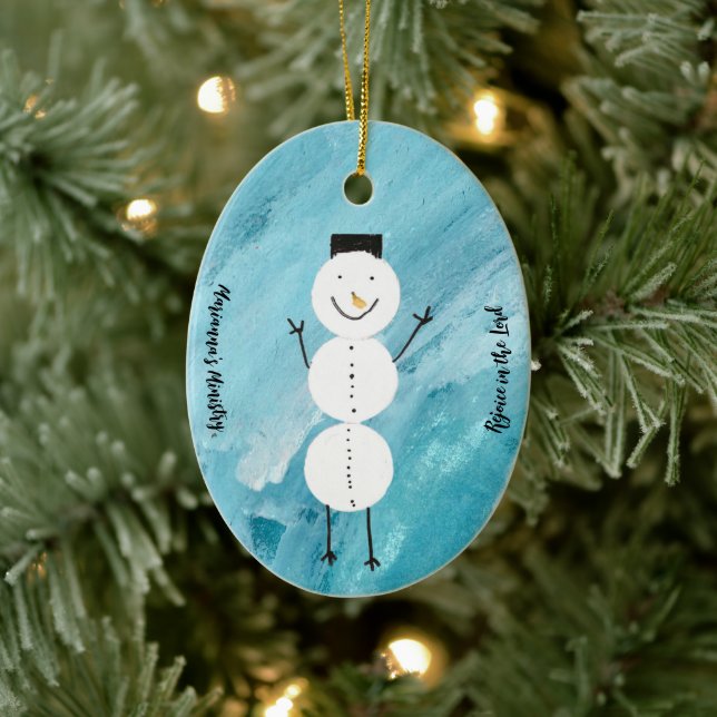 Rejoice in the Lord Snowman Ornament (Tree)