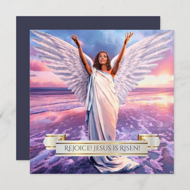 Rejoice! Jesus is Risen. Religious Easter Cards (Front/Back)