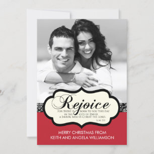 Rejoice Luke 2:11 Religious Christmas Card