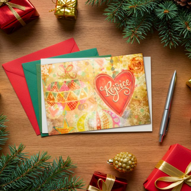 Rejoice Pretty Ornaments Inspirivity Christmas Card (Creator Uploaded)