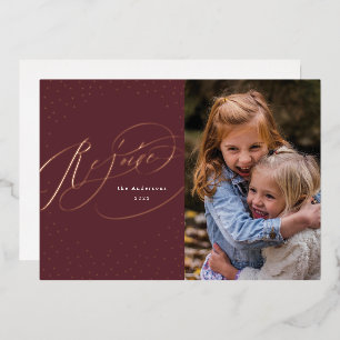 Rejoice Religious Foil Holiday Card