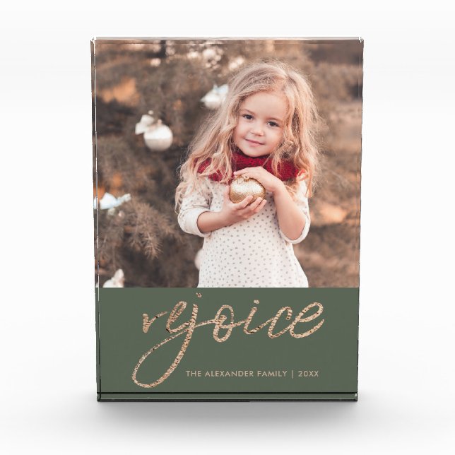 Rejoice Rustic Christmas Add Photo and Name (Front)