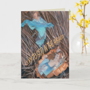 Rejoice Saviour is born with angel & baby Jesus Card