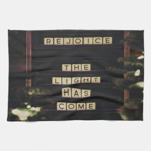 Rejoice The Light Has Come Isaiah 60 Bible Verse Tea Towel