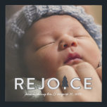 Rejoice Tree Personalised Canvas<br><div class="desc">A Christmas gift from the heart. This canvas print featuring the word rejoice and a Christmas tree is a wonderful way to showcase a baby announcement,  family holiday photo,  anniversary,  pet photo and more. Coordinates beautifully with Parcel Studio's holiday card collection.</div>