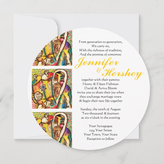 Rejoicing In The Torah (rounded) Invitation (Front)