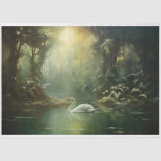 Rejuvenation Two Swan In The Water Decoupage Tissue Paper