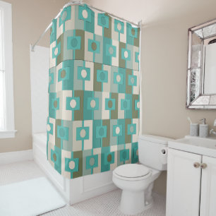 Rektangel Mid Century Modern Geometric Pattern Shower Curtain