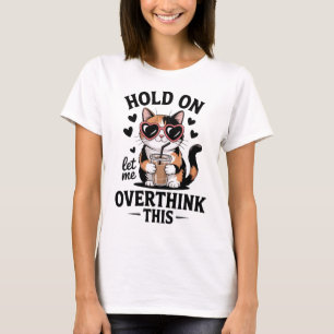 Relatable Calico Cat Iced Coffee Sticker T-Shirt