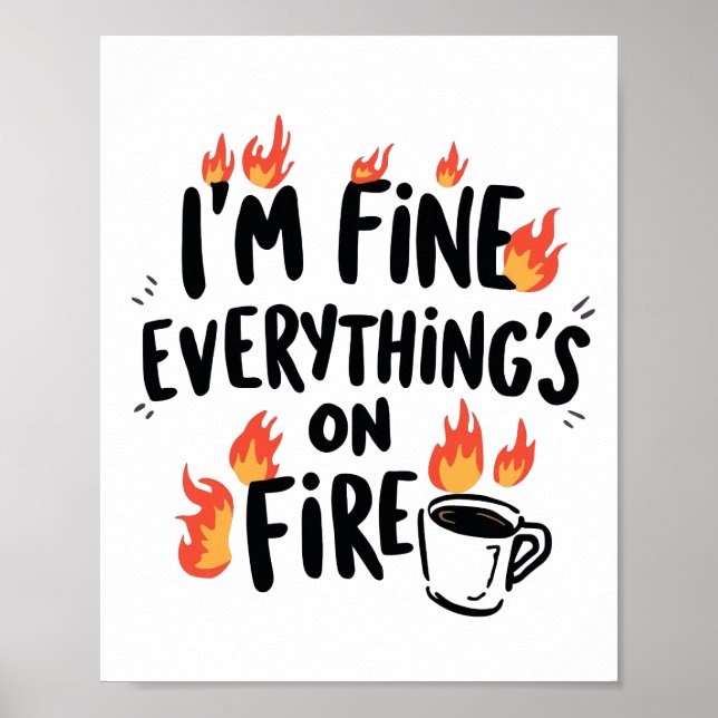 Relatable Dark Humour with Flames Poster (Front)
