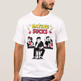 Relatable "Dating Sucks" Comic Book Style T-Shirt