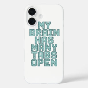 Relatable Overwhelmed and Busy Mind iPhone 16 Case