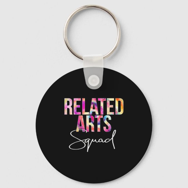 Related Arts Squad Tie Dye Back To School Apprecia Key Ring (Front)
