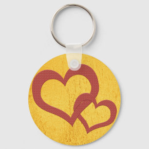 Related red hearts key ring