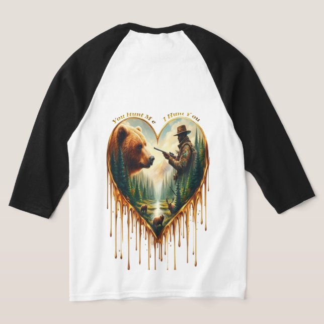 Relationship Between Hunter grizzly Bear and Deer  T-Shirt (Laydown Back)