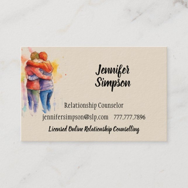 Relationship Coaching Counselling  Business Card (Front)