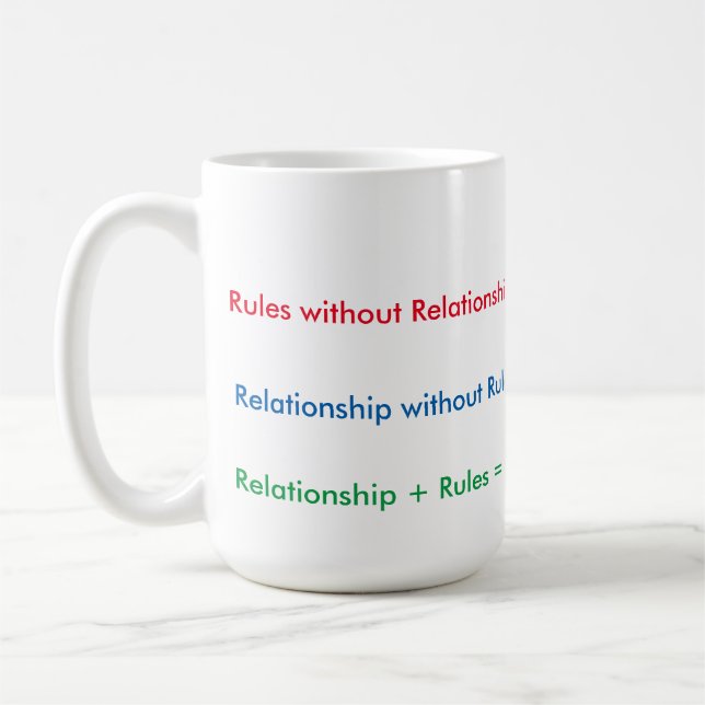 Relationship Rules Black 15 oz Two-Tone Mug (Left)
