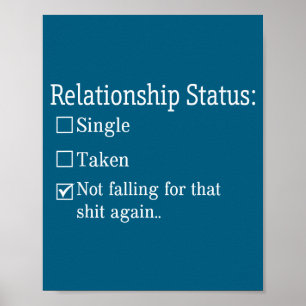 Relationship Status Not Falling For Illustration Poster