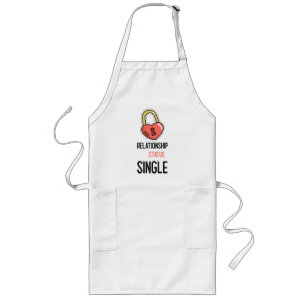 Relationship Status Single Valentines Day RedHeart Long Apron