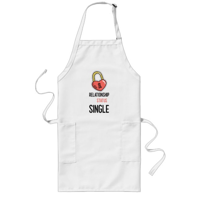 Relationship Status Single|Valentines Day|RedHeart Long Apron (Front)