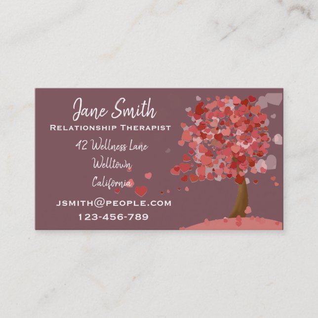 Relationship Therapist love Counsellor Business Card (Front)