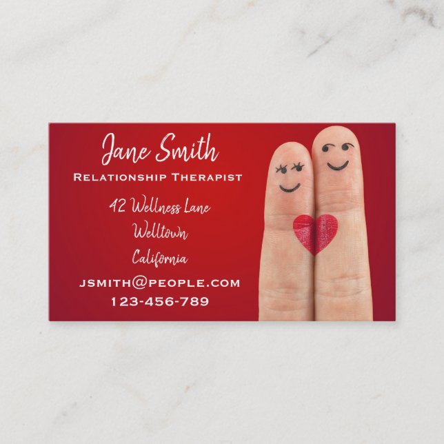 Relationship Therapist love psychologist Business Card (Front)