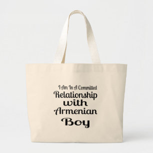 Relationship With Armenian Boy Large Tote Bag