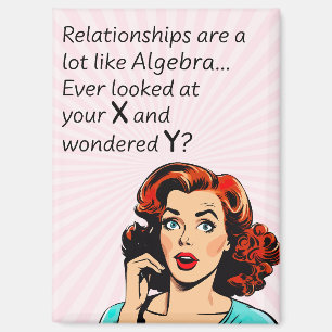Relationships are Like Algebra Funny Quip Magnet