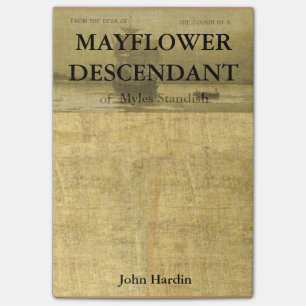 Relative of Mayflower Descendants Myles Standish Post-it Notes