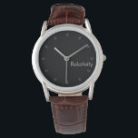 Relativity (type 5) watch<br><div class="desc">"Relativity" is one of the major concepts in physics, for example, known as Einstein's special and general relativity. In the wide sense, the word "relativity" implies that the appearance or existence of things are relative to the point of view or relationship to the other things, and in this sense, "relativistic...</div>