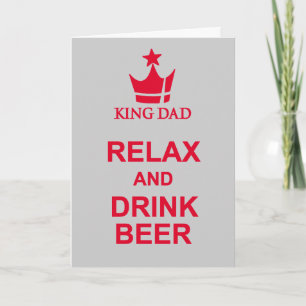 Relax and drink beer Father's Day grey red card