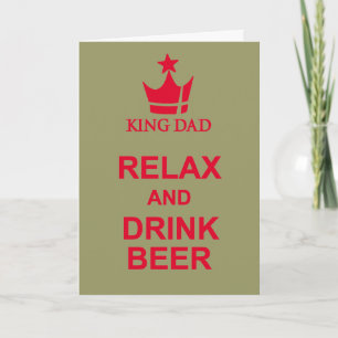 Relax and drink beer Father's Day grey red card