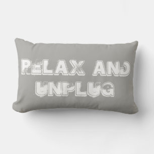 Relax and Unplug Grey Throw Pillow