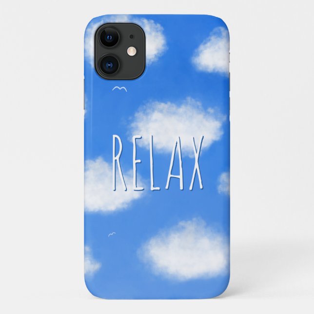 Relax Blue Sky Clouds Motivational Quote Case-Mate iPhone Case (Back)